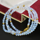 Multilayer Opal Bead Bracelet with Magnetic Clasp