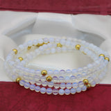 Multilayer Opal Bead Bracelet with Magnetic Clasp