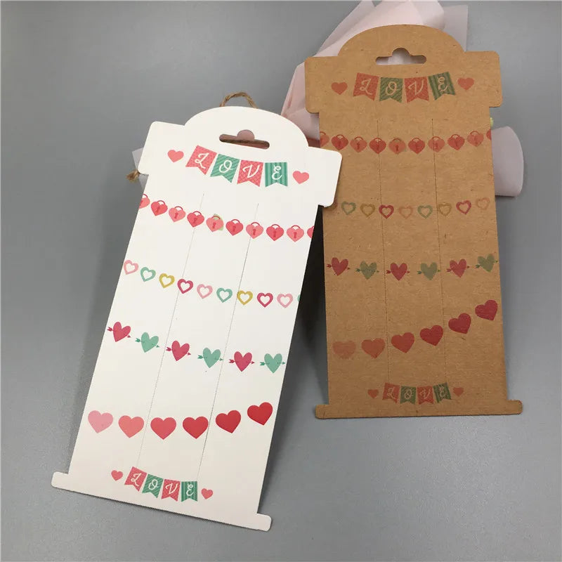 50Pcs Vertical Clip Jewelry Display Cards 16x8cm