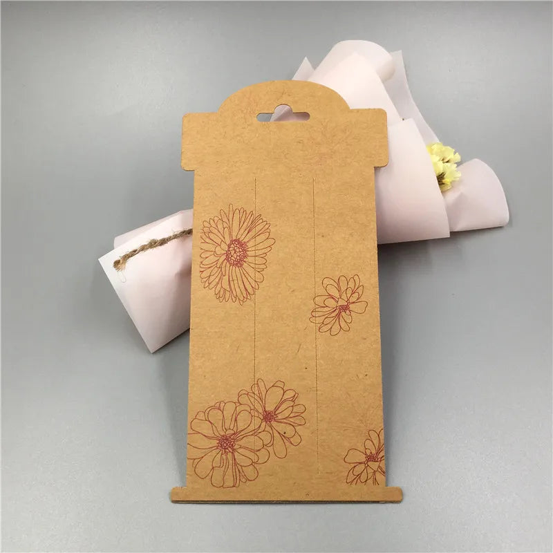 50Pcs Vertical Clip Jewelry Display Cards 16x8cm