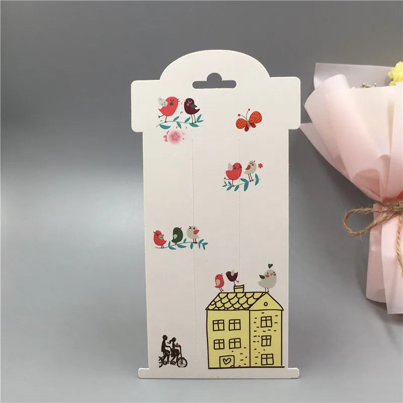 50Pcs Vertical Clip Jewelry Display Cards 16x8cm