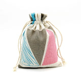 50pcs Drawstring Linen Cotton Bags 10x14cm Storage Gift Pouch Charms Bracelet