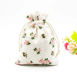 50pcs Drawstring Linen Cotton Bags 10x14cm Storage Gift Pouch Charms Bracelet