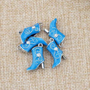 50pcs Silver Plated Lake Boots Pendant Metal Charms Necklace Craft DIY Beads