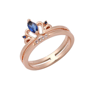 Crown Shape Cubic Zircon Wedding Rings-for-Women