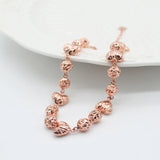 14K Rose Heart-shaped Ball Beads Bracelet for Women