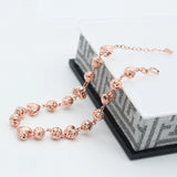 14K Rose Heart-shaped Ball Beads Bracelet for Women