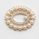 5Pcs 25*30mm Oval Hollow Rhinestone Pearl DIY Wedding Jewelry