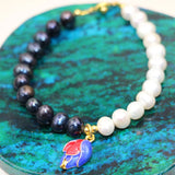 8-9mm Natural Pearl Beads Bracelet for Women Flower Cloisonne Diy Jewelry