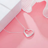 925 Silver Heart Chain Pendant Necklaces For Women Girls Jewelry Gift