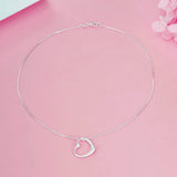 925 Silver Heart Chain Pendant Necklaces For Women Girls Jewelry Gift