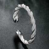 925 Silver Twist Bangles Open Cuff Bracelets For Women