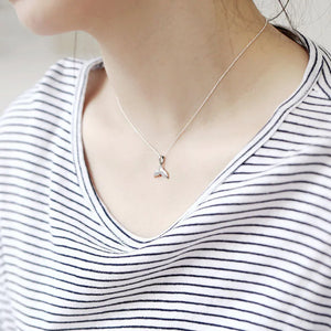 925 Silver Dolphin Mermaid Fishtail Charms Necklace