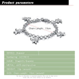 925 Silver Dragonfly Bracelet Bohemian Charm Bangle Jewelry