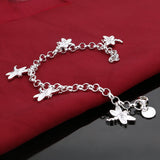 925 Silver Dragonfly Bracelet Bohemian Charm Bangle Jewelry