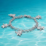 925 Silver Dragonfly Bracelet Bohemian Charm Bangle Jewelry