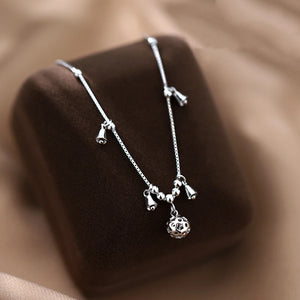 925 Silver Anklets Women Foot Jewelry Bell Bracelets