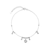925 Silver Anklets Women Foot Jewelry Bell Bracelets