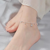 925 Silver Anklets Women Foot Jewelry Bell Bracelets