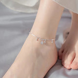 925 Silver Anklets Women Foot Jewelry Bell Bracelets