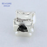 925 Sterling Silver Orchid Charm Bracelet Women Jewelry