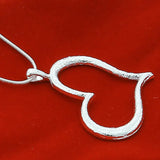 Sterling Silver Heart Pendant Necklace For Women