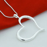 Sterling Silver Heart Pendant Necklace For Women