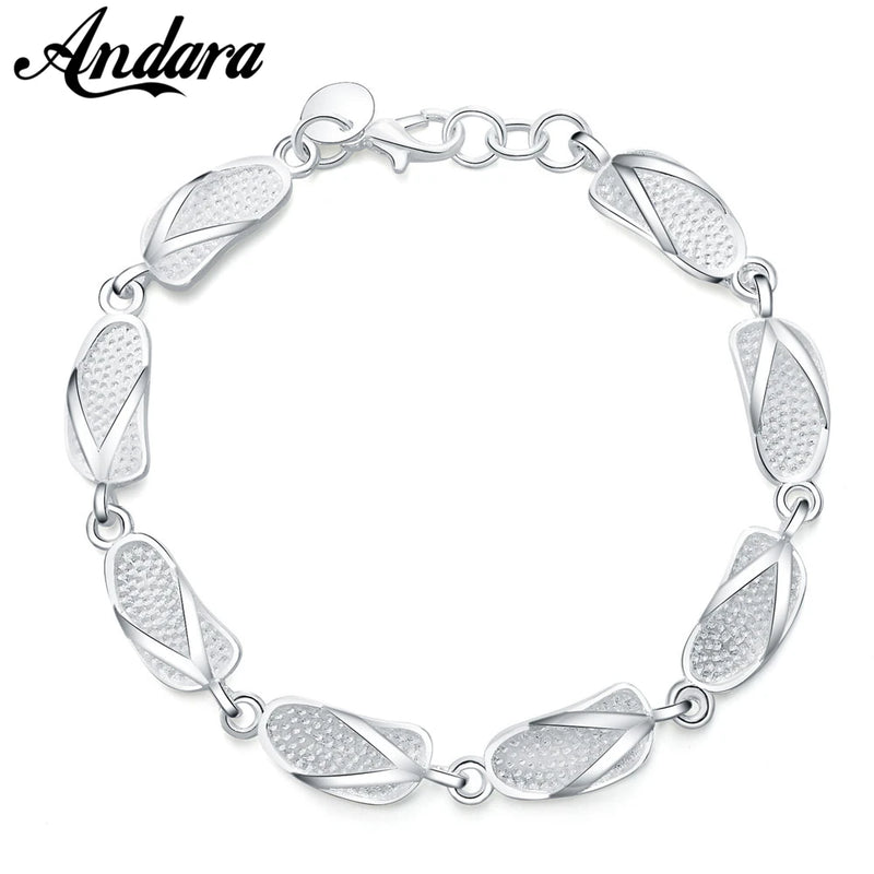 925 Silver Shoes Bracelet for Women Jewelry Gift