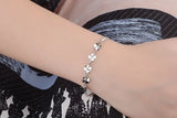 925 Silver Bracelet Crystal Love Heart Clover Bangles