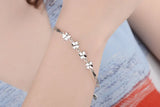 925 Silver Bracelet Crystal Love Heart Clover Bangles