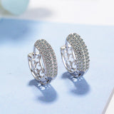 Sterling Silver Cz Mosaic Zirconia Charm Earrings For Women