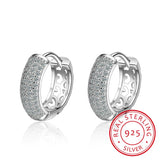 Sterling Silver Cz Mosaic Zirconia Charm Earrings For Women