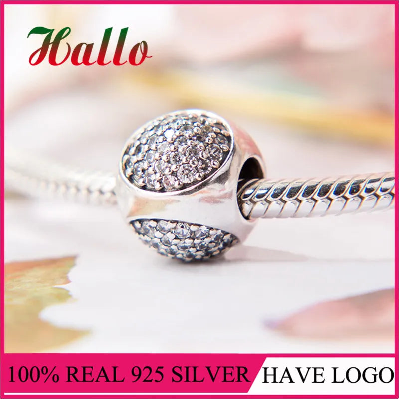 925 Silver Dazzling Droplet Charm Beads for Bracelet Bangle