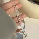 925 Silver Double Layer Beads Bracelet Women
