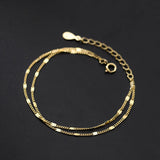 925 Sterling Silver Double Layer Bracelet for Women