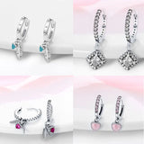925 Silver Heart Hoop Earrings for Women