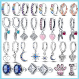 925 Silver Heart Hoop Earrings for Women