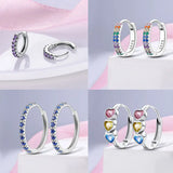 925 Silver Heart Hoop Earrings for Women