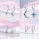 925 Silver Heart Hoop Earrings for Women