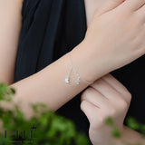 925 Silver Star&Moon Bracelet Rhinestone Charm Constellation Pendant