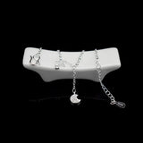 925 Silver Star&Moon Bracelet Rhinestone Charm Constellation Pendant