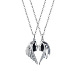 925 Silver Devil & Angel Wings Couple Pendant Necklace Gift