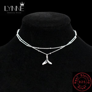 925 Silver Fishtail Double Layer Anklets Women Jewelry