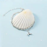 925 Silver Fishtail Double Layer Anklets Women Jewelry