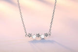 925 Silver Star Zirconia Pendant Necklace Women Choker Chain Statement Jewelry