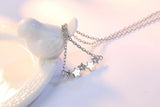 925 Silver Star Zirconia Pendant Necklace Women Choker Chain Statement Jewelry
