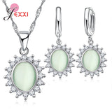 925 Silver Flower Pendant Jewelry Set for Women