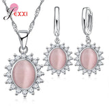 925 Silver Flower Pendant Jewelry Set for Women