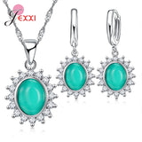 925 Silver Flower Pendant Jewelry Set for Women
