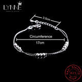 925 Silver Frosted Bead Bracelets Double Layer Chain Bracelet Women Gift